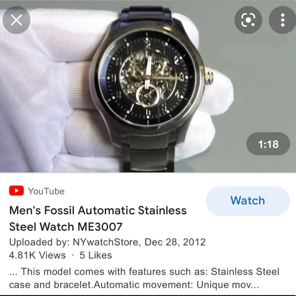 Men's Fossil Automatic Stainless Steel Watch ME3007 Rare Collectible - Picture 6 of 6